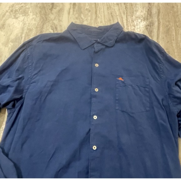 Tommy Bahama Silk Blend Men's XL Blue Button Down Shirt Casual Coastal Vacation - Picture 2 of 13